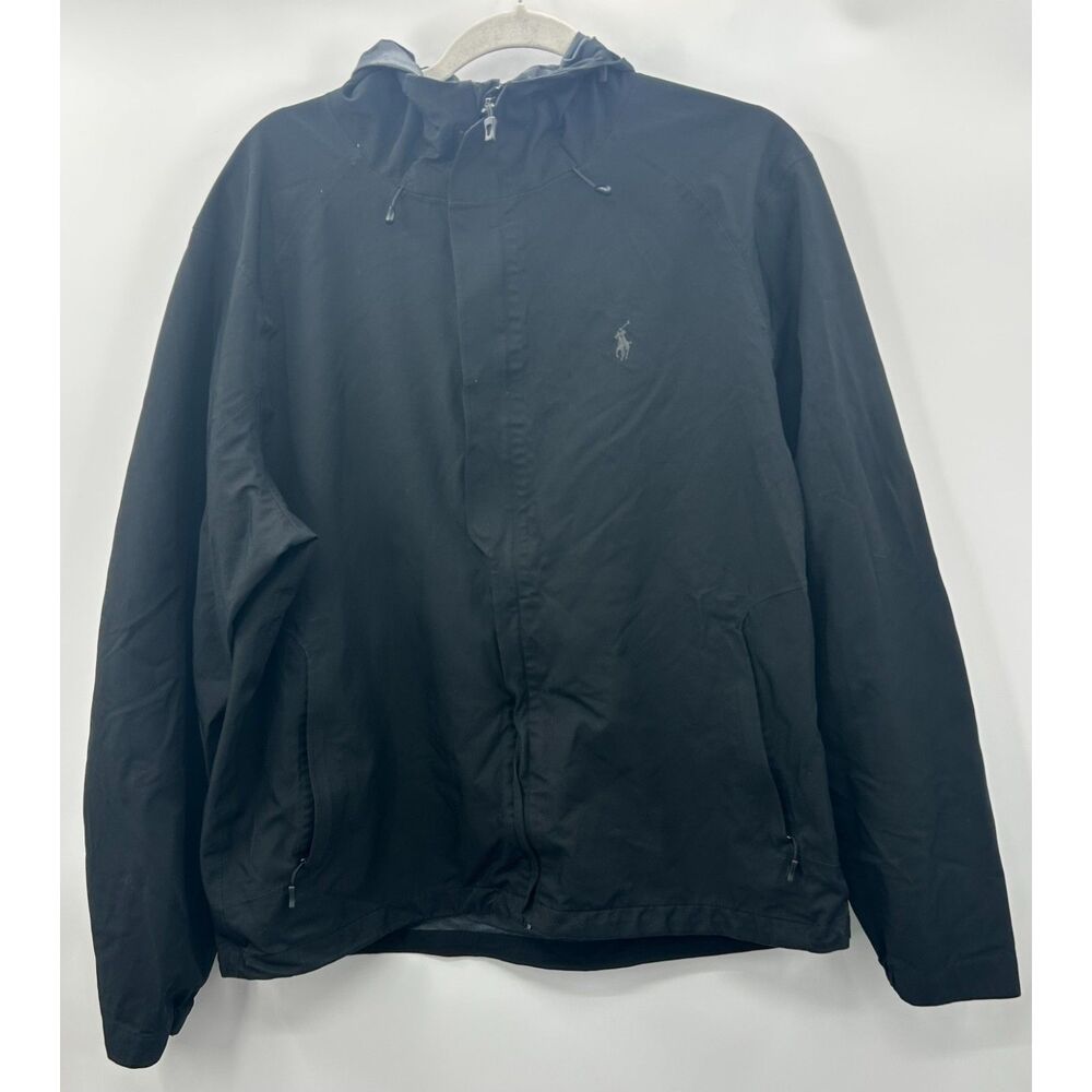 Polo Ralph Lauren Performance Jacket Windbreaker Hooded Full Zip Black Large